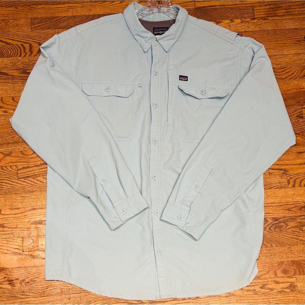 Patagonia Fishing Shirt Sol Patrol II Vented Ripstop Blue Mens Size Large